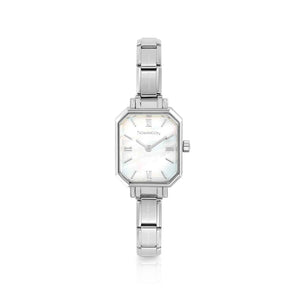 WATCH PARIS 076037/008 STAINLESS STEEL & RECTANGLE MOTHER OF PEARL DIAL