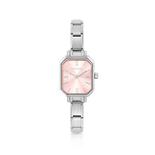 Load image into Gallery viewer, WATCH PARIS 076037/014 STAINLESS STEEL &amp; RECTANGLE SUNRAY PINK DIAL
