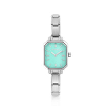 Load image into Gallery viewer, WATCH PARIS 076037/032 STAINLESS STEEL &amp; RECTANGLE TURQUOISE DIAL
