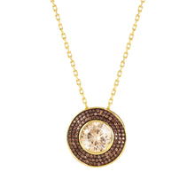 Load image into Gallery viewer, AUREA NECKLACE 145711/024 GOLD CHAMPAGNE / COFFEE CZ
