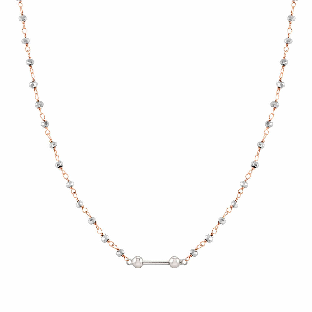 SEIMIA SILVER CRYSTAL NECKLACE 148803/058 WITH ROSE GOLD FINISH