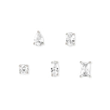 Load image into Gallery viewer, COLOUR WAVE EARRING SET 149804/008 SILVER WHITE CZ
