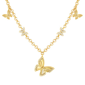 TRUEJOY BUTTERFLY NECKLACE 240102/042 GOLD CHAIN