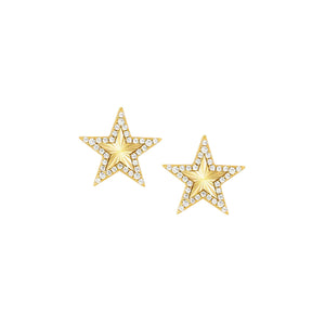 TRUEJOY STAR EARRINGS 240104/009 GOLD STUDS