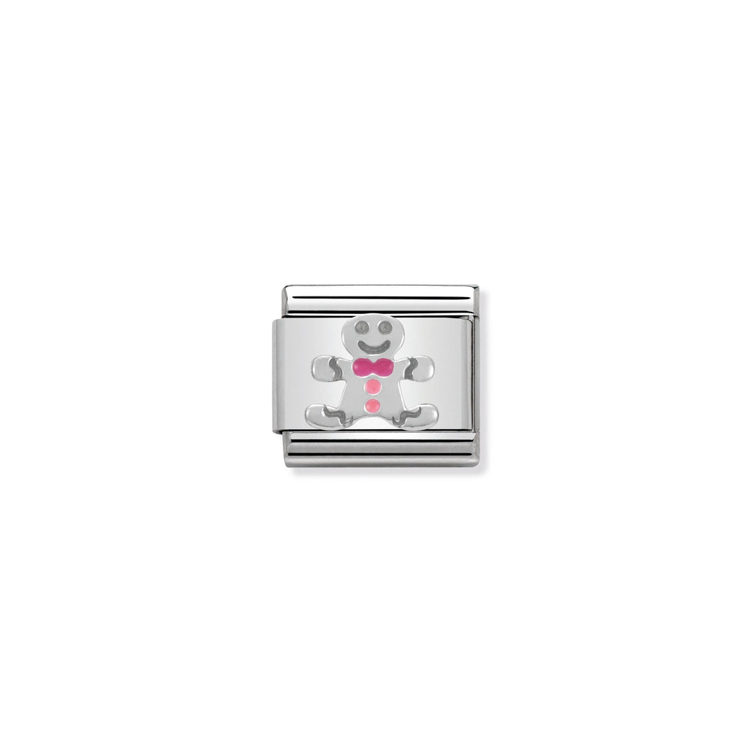 COMPOSABLE CLASSIC LINK 330204/09 GINGERBREAD MAN IN ENAMEL & 925 SILVER