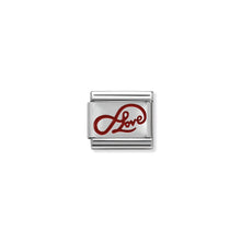Load image into Gallery viewer, COMPOSABLE CLASSIC LINK 330206/05 INFINITY LOVE WRITING IN ENAMEL &amp; 925 SILVER
