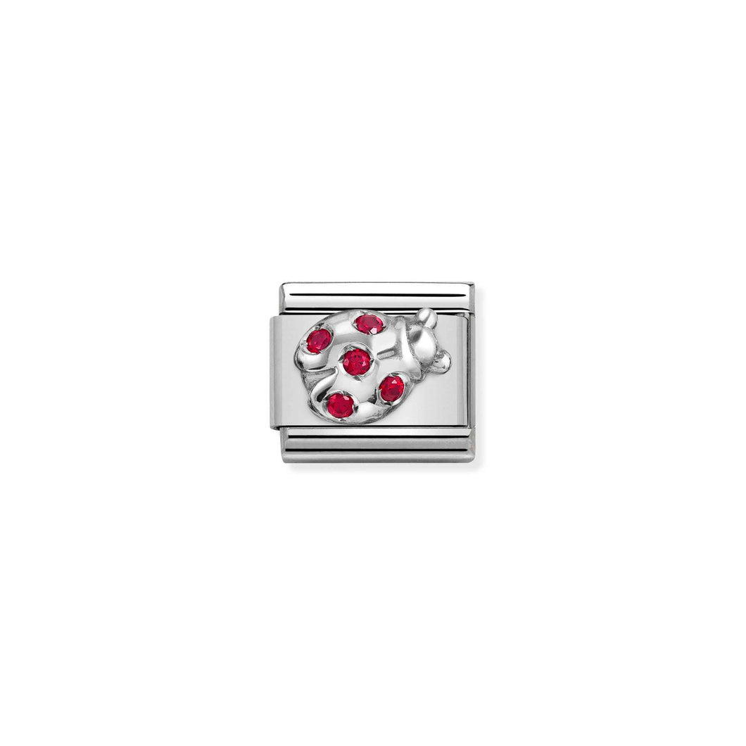 COMPOSABLE CLASSIC LINK 330304/36 RED LADYBUG CZ IN SILVER