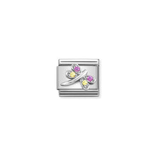 Load image into Gallery viewer, COMPOSABLE CLASSIC LINK 330304/40 LILAC &amp; YELLOW DRAGONFLY CZ IN SILVER
