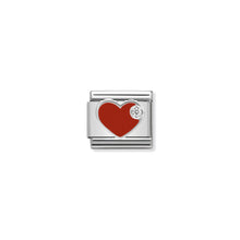Load image into Gallery viewer, COMPOSABLE CLASSIC LINK 330305/01 RED HEART WITH CZ &amp; ENAMEL IN 925 SILVER
