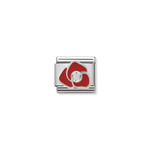 Load image into Gallery viewer, COMPOSABLE CLASSIC LINK 330305/05 RED ROSE WITH CZ &amp; ENAMEL IN 925 SILVER
