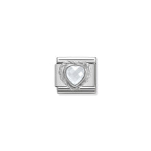 Load image into Gallery viewer, COMPOSABLE CLASSIC LINK 330603/010 WHITE FACETED HEART CZ WITH TWIST DETAIL IN 925 SILVER
