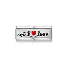 Load image into Gallery viewer, COMPOSABLE CLASSIC DOUBLE LINK 330721/09 HEART WITH LOVE IN SILVER
