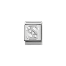 Load image into Gallery viewer, COMPOSABLE &lt;STRONG&gt;BIG LINK&lt;/STRONG&gt; 332301/19 LETTER S IN 925 SILVER AND CZ
