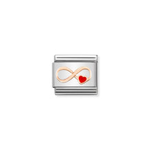 Load image into Gallery viewer, COMPOSABLE CLASSIC LINK 430202/12 INFINITY RED HEART IN 9K ROSE GOLD

