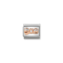 Load image into Gallery viewer, COMPOSABLE CLASSIC LINK 430302/12 BOW CHERIE 9K ROSE GOLD &amp; CZ
