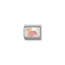 Load image into Gallery viewer, COMPOSABLE CLASSIC LINK 430305/29 FLAMINGO IN 9K ROSE GOLD &amp; CZ
