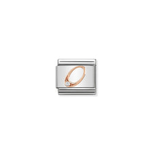 Load image into Gallery viewer, COMPOSABLE CLASSIC LINK 430315/00 NUMBER 0 IN 9K ROSE GOLD AND CZ
