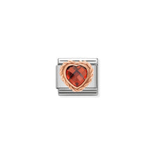 Load image into Gallery viewer, COMPOSABLE CLASSIC LINK 430602/005 FACETED RED CZ HEART IN 9K ROSE GOLD
