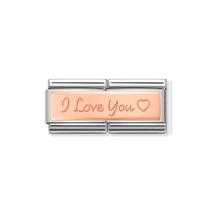COMPOSABLE CLASSIC DOUBLE LINK 430710/04 I LOVE YOU IN 9K ROSE GOLD