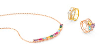 Load image into Gallery viewer, COLOUR WAVE NECKLACE 149802/026 ROSE GOLD RAINBOW CZ
