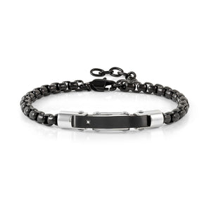 STRONG DIAMOND BRACELET 028321/030 BLACK PVD CHAIN WITH WHITE DIAMOND