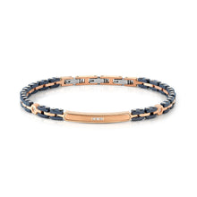 Load image into Gallery viewer, STRONG DIAMOND BRACELET 028326/001 STAINLESS STEEL WITH BLUE CERAMIC, ROSE GOLD PVD &amp; WHITE DIAMONDS
