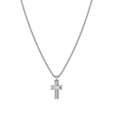 Load image into Gallery viewer, STRONG DIAMOND NECKLACE 028328/036 STAINLESS STEEL CROSS &amp; BLACK DIAMOND
