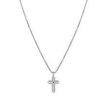 Load image into Gallery viewer, STRONG DIAMOND NECKLACE 028330/007 STAINLESS STEEL CROSS &amp; BLACK DIAMOND
