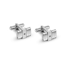 Load image into Gallery viewer, STRONG DIAMOND CUFFLINKS 028333/036 STAINLESS STEEL &amp; BLACK DIAMOND
