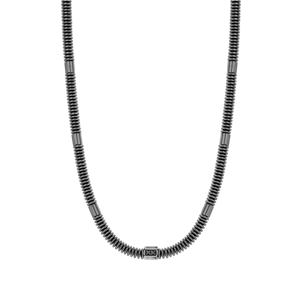 B-YOND NECKLACE 028952/015  S/STEEL BLACK PVD WASHER LINK CHAIN