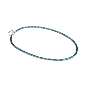 B-YOND NECKLACE 028953/016  S/STEEL WASHER LINK BLUE IRIDESCENT PVD CHAIN