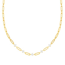 Load image into Gallery viewer, CHAINS OF STYLE NECKLACE GOLD PVD CZ 029401/012
