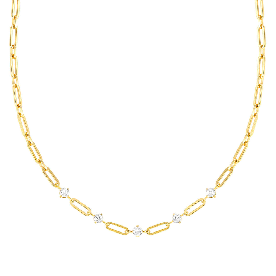 CHAINS OF STYLE NECKLACE GOLD PVD CZ 029401/012