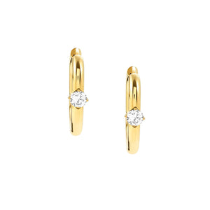 CHAINS OF STYLE HOOP EARRINGS GOLD PVD CZ 029403/012
