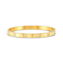 Load image into Gallery viewer, PRETTY BANGLES 029503/006 THICK GOLD HEARTS WITH CZ

