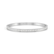 Load image into Gallery viewer, PRETTY BANGLES 029505/06/001 SILVER WITH WHITE CZ

