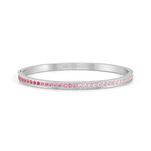 Load image into Gallery viewer, PRETTY BANGLES 029505/06/002 SILVER WITH GRADIENT PINK CZ
