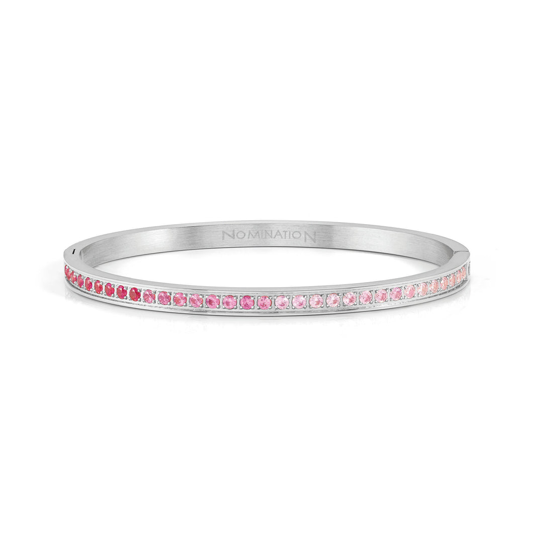 PRETTY BANGLES 029505/06/002 SILVER WITH GRADIENT PINK CZ