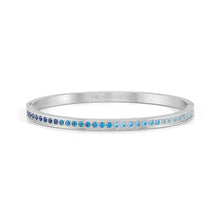 Load image into Gallery viewer, PRETTY BANGLES 029505/06/003 SILVER WITH GRADIENT BLUE CZ
