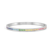 Load image into Gallery viewer, PRETTY BANGLES 029505/06/005 SILVER WITH RAINBOW CZ

