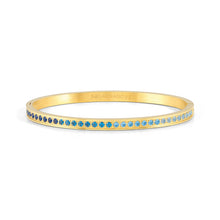 Load image into Gallery viewer, PRETTY BANGLES 029505/06/022 GOLD WITH GRADIENT BLUE CZ
