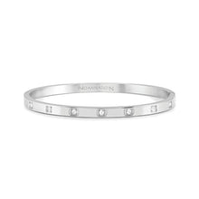 Load image into Gallery viewer, PRETTY BANGLES 029507/001 THICK SILVER WITH WHITE CZ
