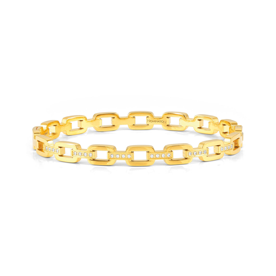 PRETTY BANGLES 029509/012 GOLD CHAIN STYLE WITH WHITE CZ