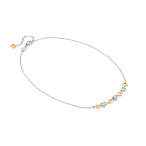PRINCIPESSINA NECKLACE 029601/023 ROSE GOLD STAR WITH BLUE CZ HEARTS