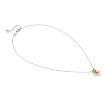 Load image into Gallery viewer, PRINCIPESSINA NECKLACE 029602/006 ROSE GOLD HEARTS AND CLOVER PENDANT WITH GREEN CZ
