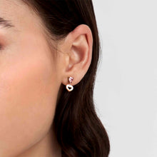 Load image into Gallery viewer, PRINCIPESSINA EARRINGS 029603/022 ROSE GOLD HEARTS WITH PINK CZ
