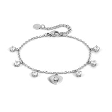 Load image into Gallery viewer, MYSOPHIE BRACELET 029900/022 HEART &amp; CZ PENDANTS
