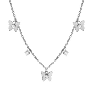 MYSOPHIE NECKLACE 029902/010 BUTTERFLIES & CZ PENDANTS