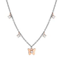 Load image into Gallery viewer, MYSOPHIE NECKLACE 029905/010 ROSE GOLD BUTTERFLY &amp; CZ PENDANTS
