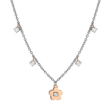 Load image into Gallery viewer, MYSOPHIE NECKLACE 029905/059 ROSE GOLD FLOWER &amp; CZ PENDANTS
